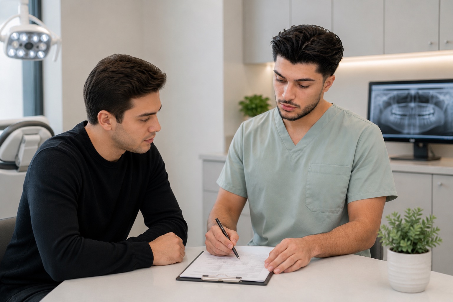 New patient paperwork and dental insurance forms